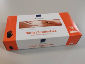 Rękawice jednorazowe nitrylowe czarne M, opakowanie 100 sztuk.